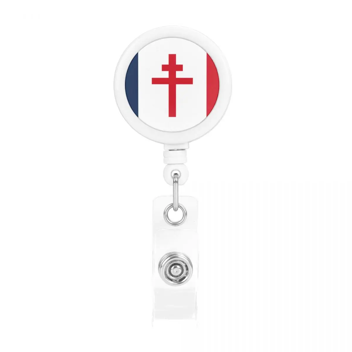 

Выдвижное кольцо для ключей с ремешком для карт, бейдж с флагами свободной Франции, для удостоверения личности, держатель для бирки с именем...