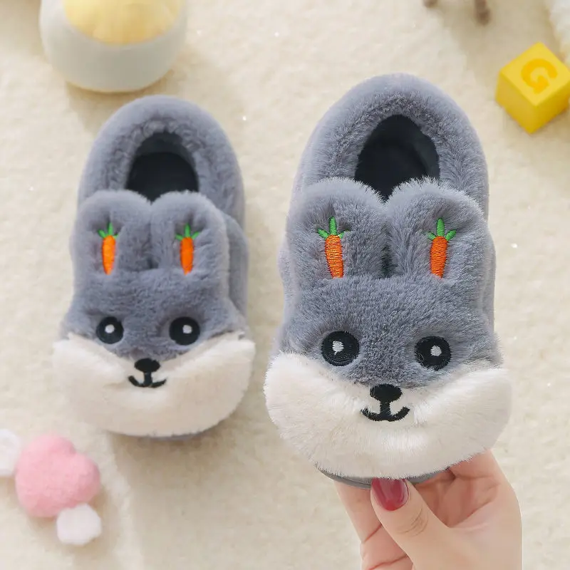 Autumn Winter Kids Unisex Cotton Cute Cartoon 1-10Years Baby Slippers For Girls And Boys  Kids Indoor Shoes Children Slippers
