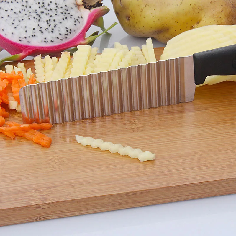 

Stainless Steel Cutter Potato Chips Noodles Fruits and Vegetables Wavy Knife Noodles Potato Knives Household Kitchenware