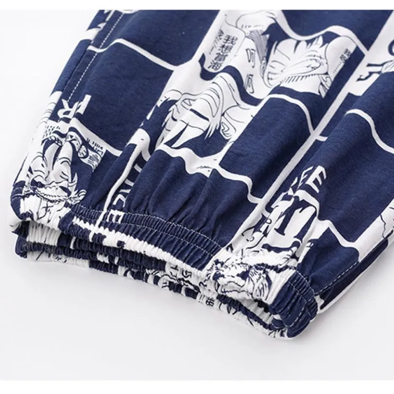 4XL 5XL Big Size Pajamas For Mens Anime Luffyed Print Loungewear Summer Short Sleeve Home Clothes Pijama Hombre Free Shipping