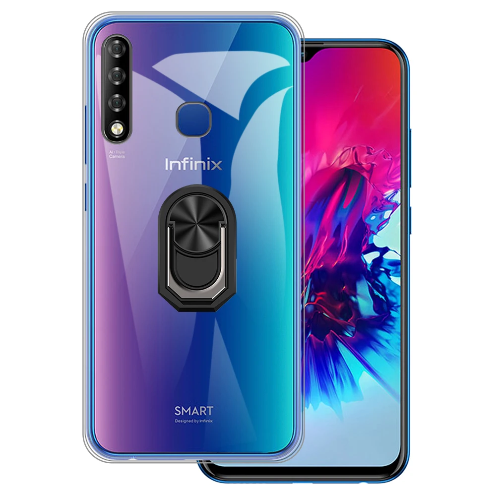 Роскошный противоударный кольцевой держатель для Infinix Smart 3 Plus X627V чехол мягкий силиконовый защитный чехол из ТПУ