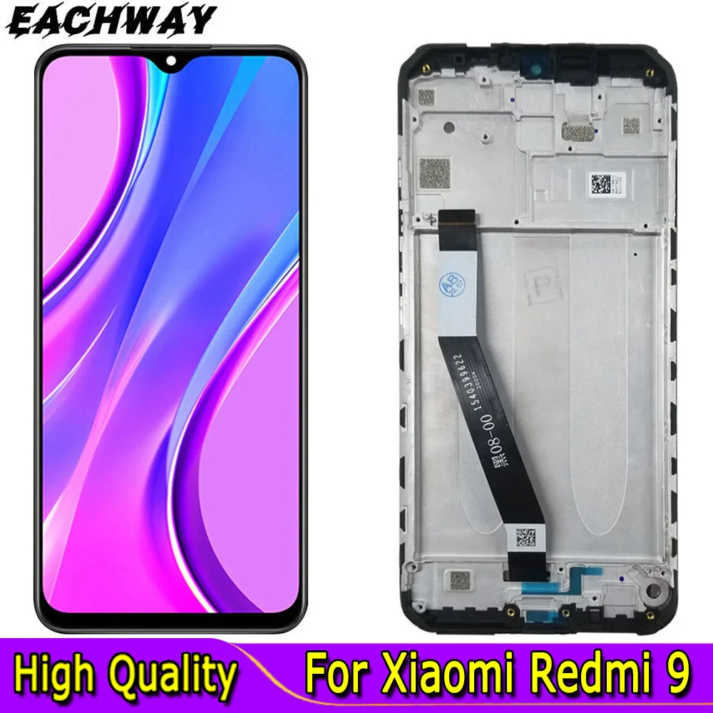 

ЖК-дисплей для Xiaomi Redmi 9 с сенсорным экраном и дигитайзером в сборе, запасная часть M2004J1, 6,53 дюйма, Новый ЖК-дисплей для Xiaomi Redmi 9