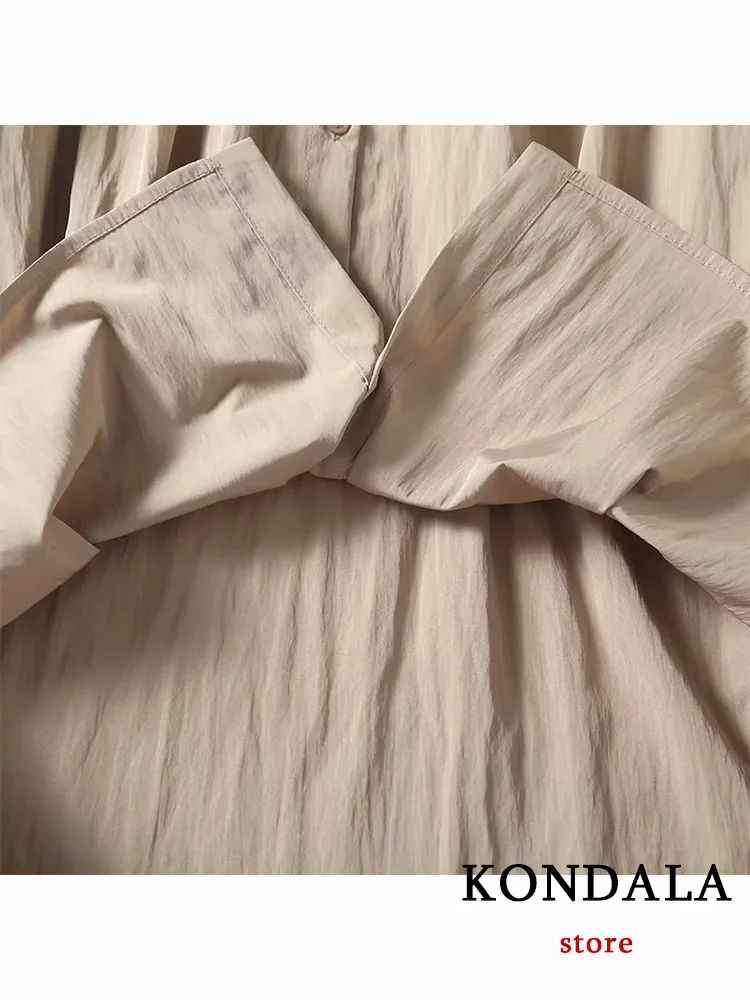 Повседневные винтажные женские рубашки KONDALA однотонная однобортная Свободная