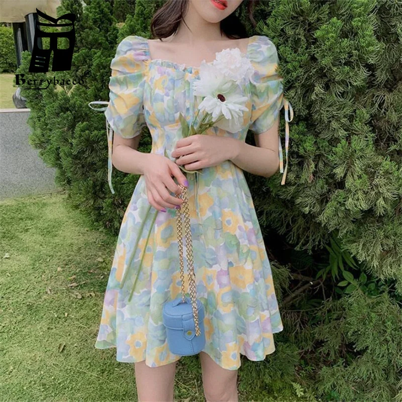 Floral Dress Summer Dresses for Women 2022 Bow Elegant Casual Women's  Dresses Korean Style Dress Vintage Clothing Harajuku Woman - купить по  выгодной цене | AliExpress
