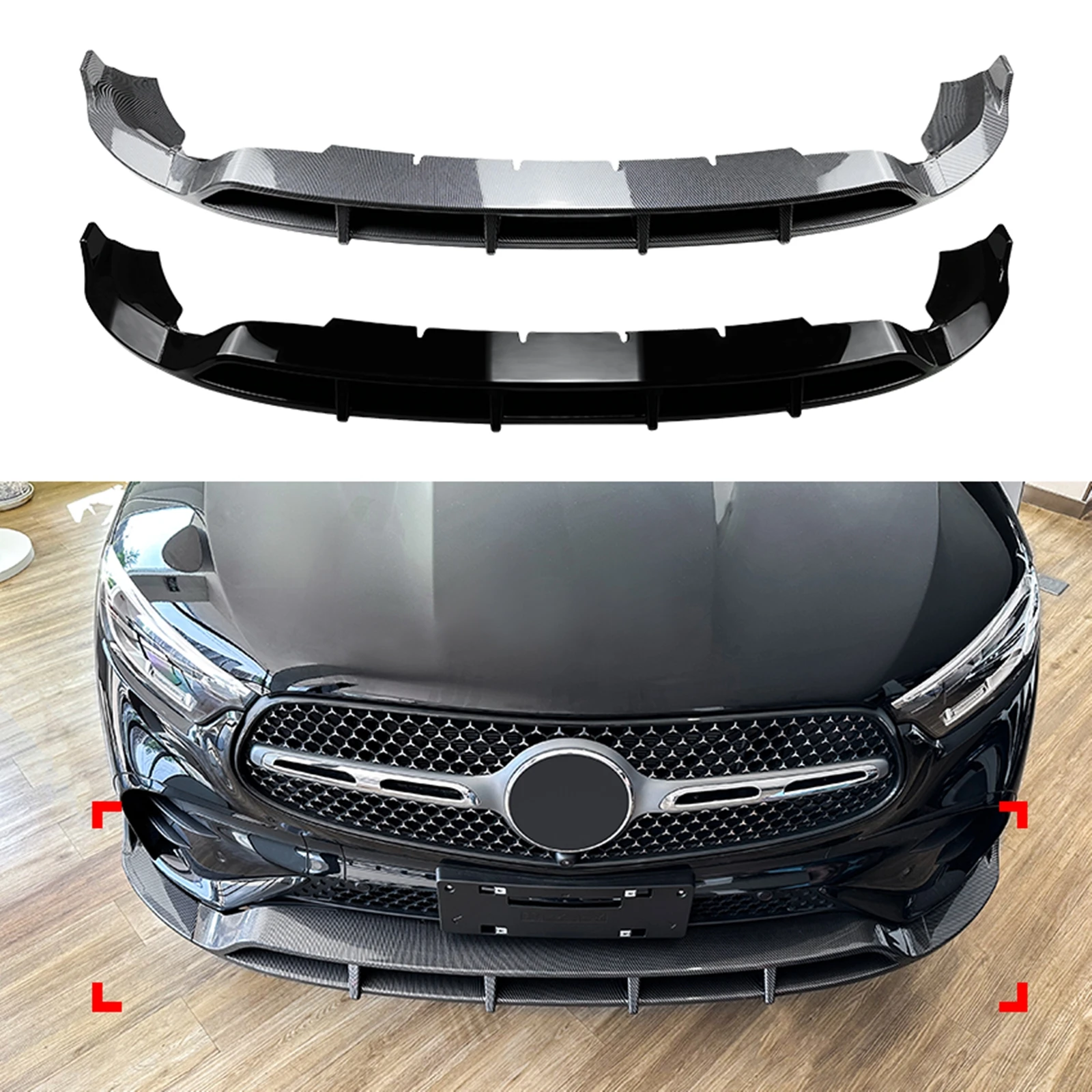 

Car Front Bumper Spoiler Lip Lower Guard Plate Splitter Board Blade For Mercedes Benz GLC Class X254 GLC260 GLC300 AMG 2023-UP