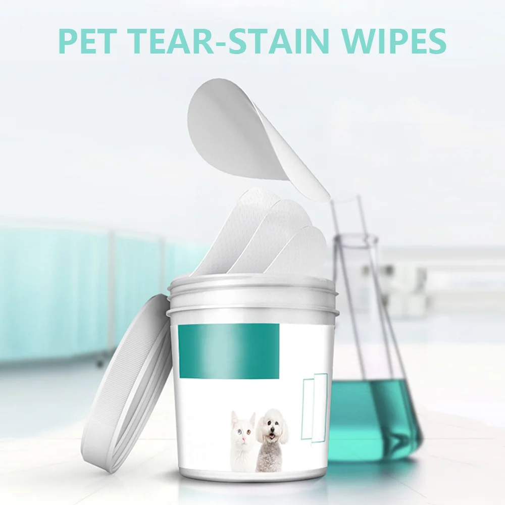 

Pets Tear Stain Remover Wipes Dog Cat Eye Grooming Wipes Pet Ear Wipes Remove Pet Ear Cleaning Dirt for Grooming Supplies