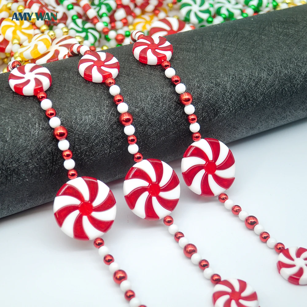 

3M Christmas Holiday Candy String Handmade Garland String Wall Hanging Xmas Tree Ornaments for Home Wedding Party Outdoor Decors