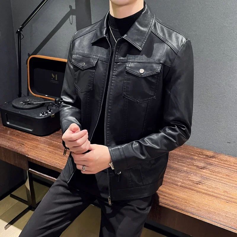 Мужская мотоциклетная кожаная куртка TTXI