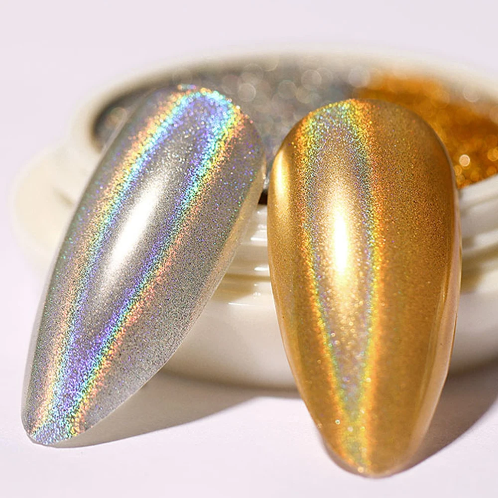 

1Jar Gold/Silver Mirror Powder Nail Glitter Rose Champange UV Gel Polish Chrome Dust DIY Metallic Effect Pigment Nail Decor#23-*