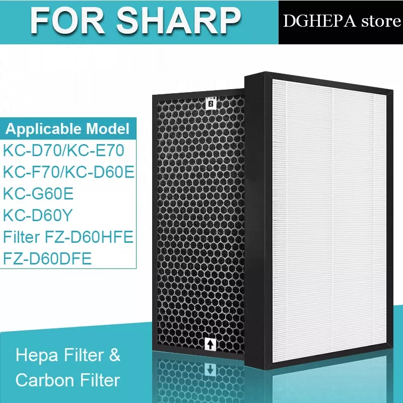 

Filter FZ-D60HFE and Carbon Filter FZ-D60DFE for Sharp KC-D70 KC-E70 KC-F70 KC-D60E KC-G60E KC-D60Y Air Purifier parts