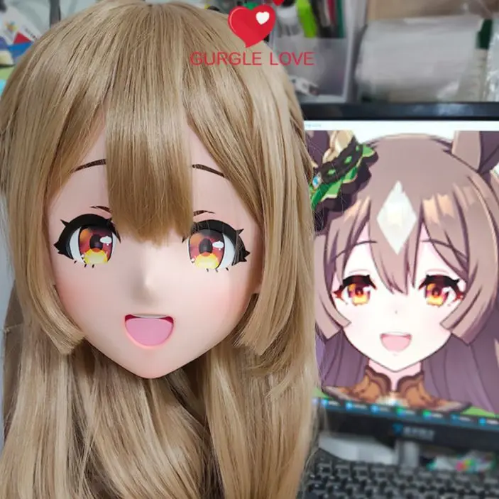

(KMY109)Customize Character Female/Girl Resin Kig Full/Half Head With Lock Anime Cosplay Japanese Animego Kigurumi Mask