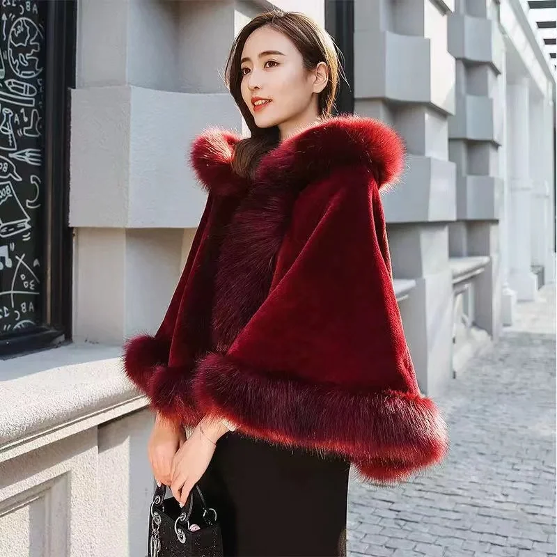 Fashion Brand New Big Fur Collar Winter Coat Women Warm Thick Loose Parkas Casual Hooded Long Sleeve Faux Fur Jacket Coats Mujer