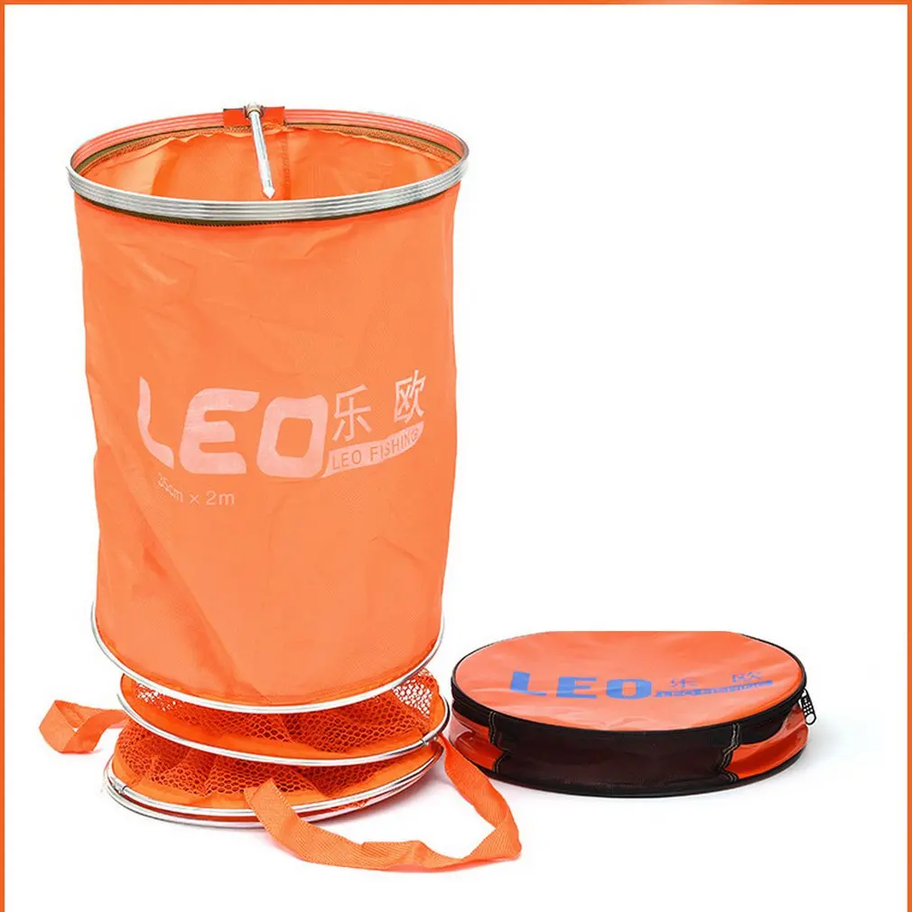 

LEO 5 Layers Fishing Net Cage Utility Folding Fish Care Creel Tackle Portable Stake Small Mesh Net