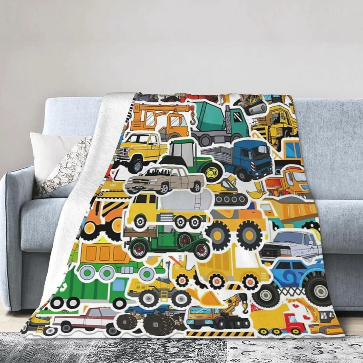 Детское одеяло строительный экскаватор супермягкий уютный автомобиль легкое