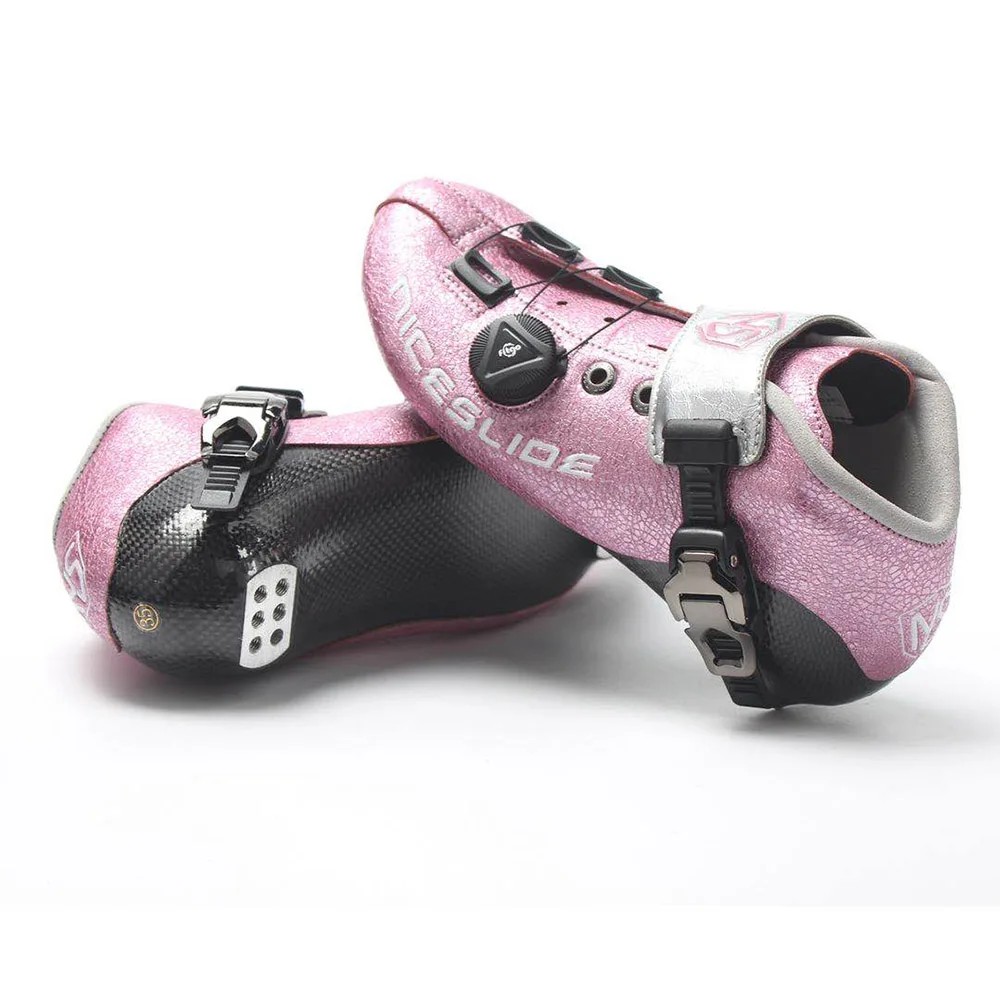 Фото 1Pair Original Niceslide Speed Inline Skate Boots Self locking Carbon Fiber Professional Competition Speeding Skate Race Skating №1