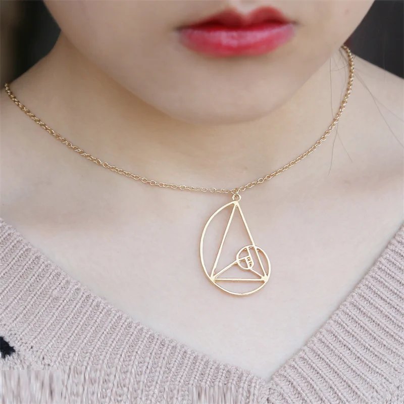 

10pcs Geometric Golden Section Stencil Necklace Vertical and Horizontal Lines Border Necklace Jewelry Gift for Math