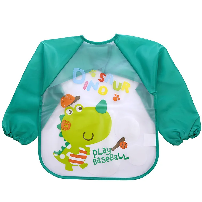 

2022 New Baby Bibs Waterproof Kid Eating Clothing Children's Long Sleeves Feeding Smock Bib Baby Apron Bandana Bebes Bibs 1-5Y