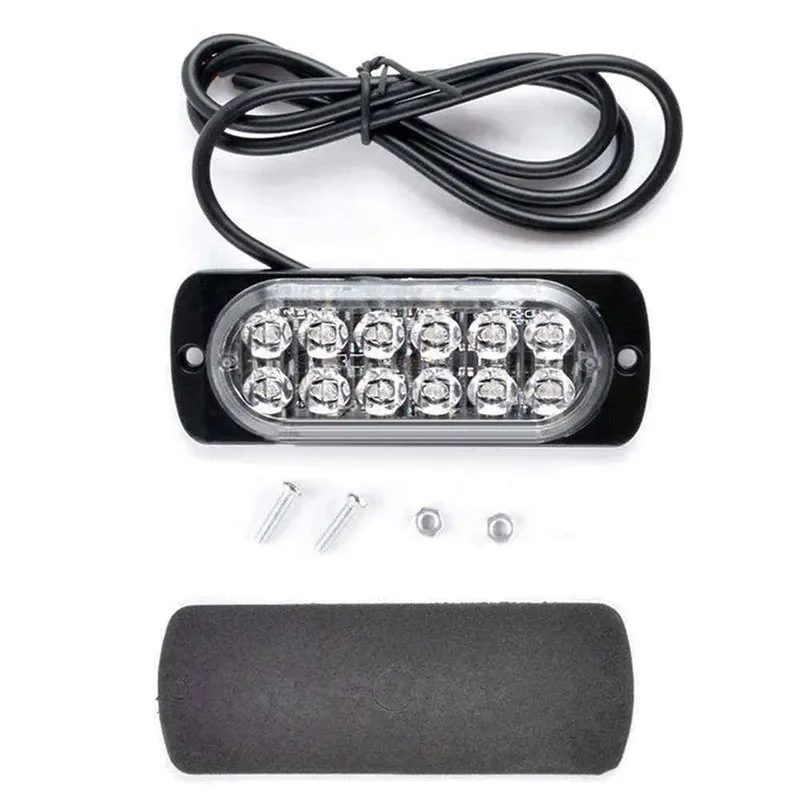 

12V 36W White 12LED Car Truck Warn Safety Urgent Always Bright Light Lamp Car Strobe Emergency Flashing Warning Light