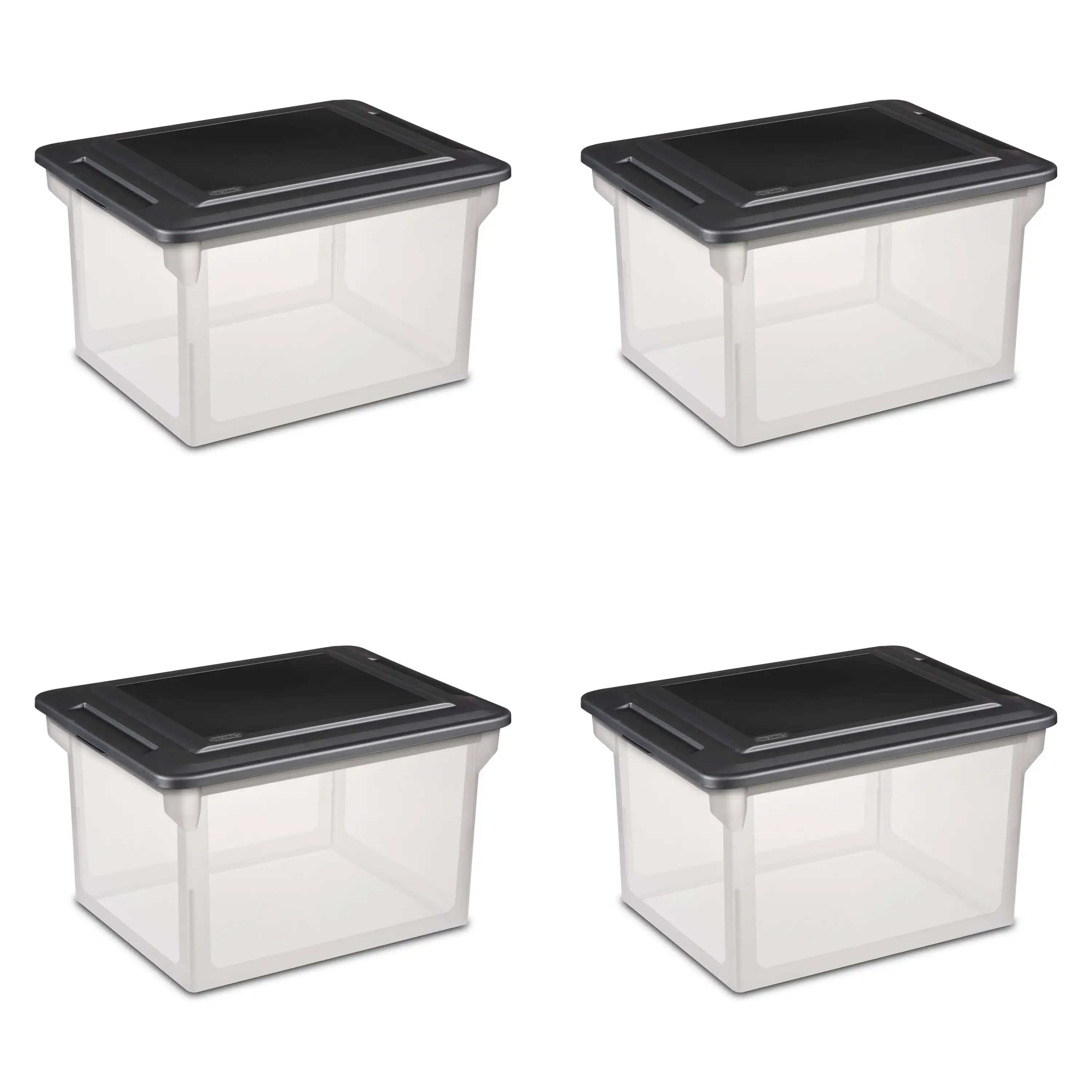 

Plastic File Box Black, Set of 4