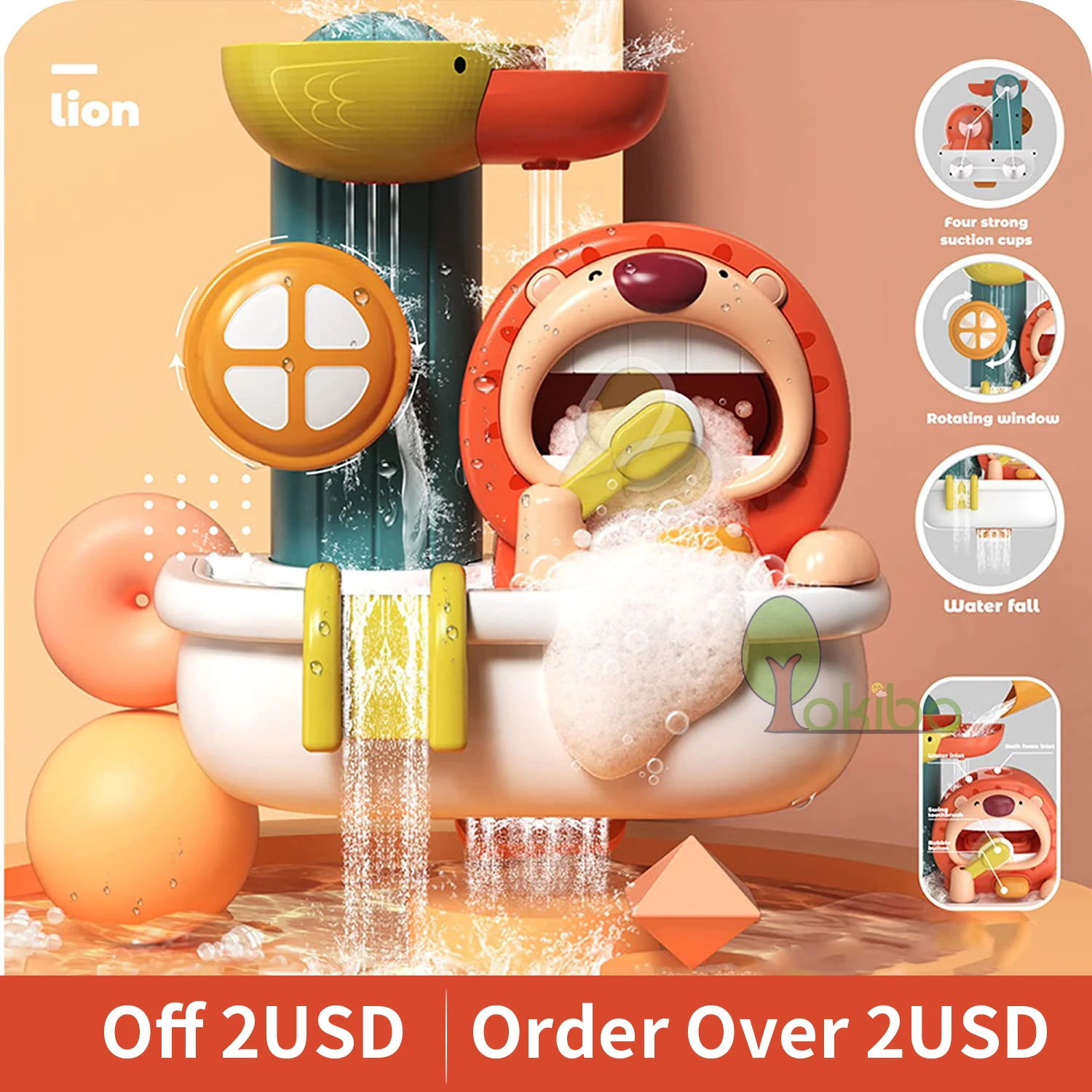 Baby Bath Toys for Kids Lion Bubble Machine Water Spray Toy For Children Bubble Maker Swim Shower Baby Bathtub Toys 1 2 3 4 Year