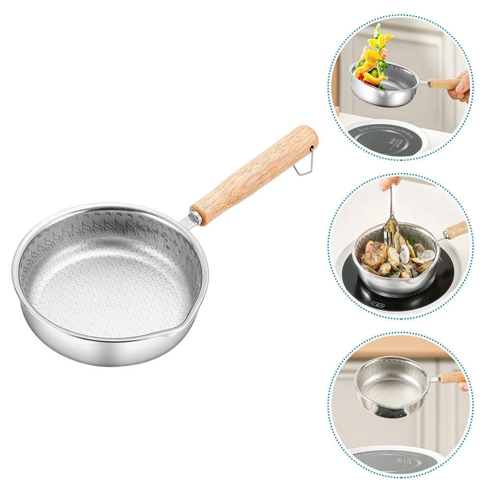 

Pan Pot Skillet Induction Shabu Fry Wok Omelette Chef Milk Spaghetti Pasta Cooktop Egg S Steel Open Stainless Everyday Cookware