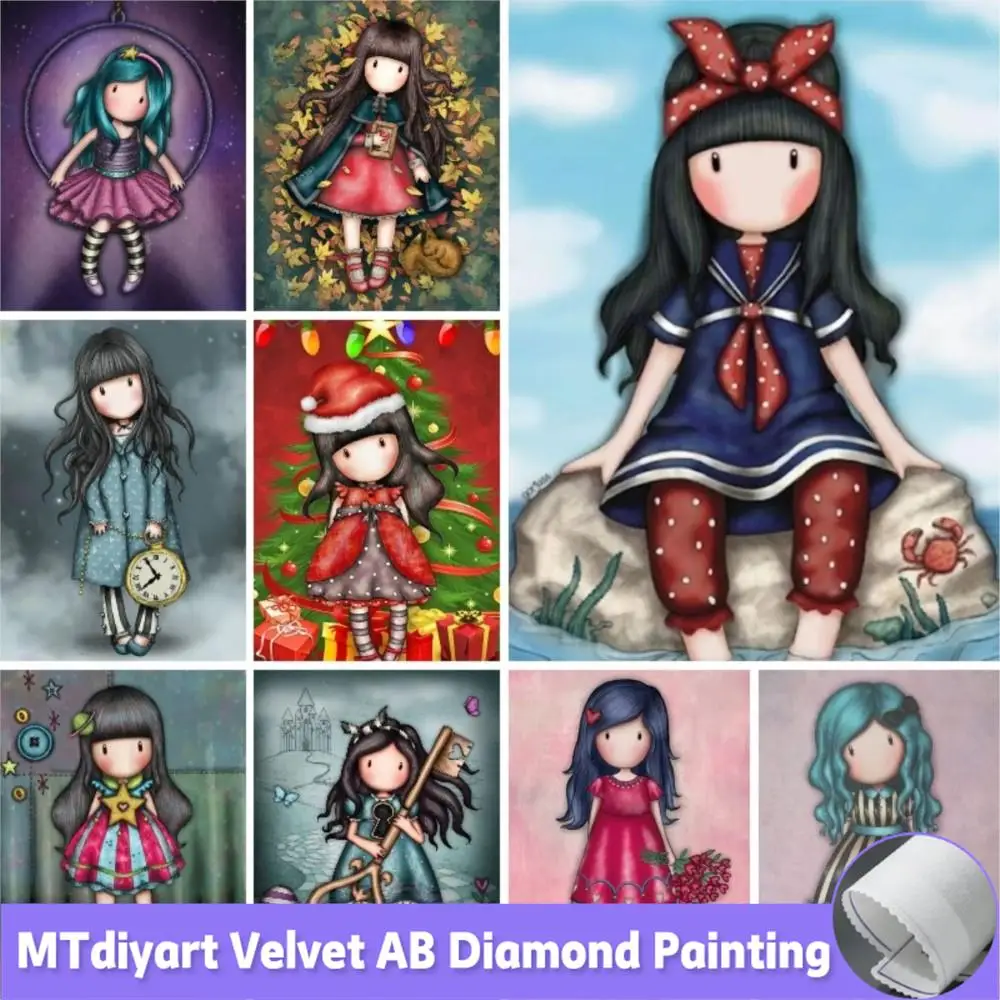 5d Diy алмазная живопись мультфильм маленькая девочка ангел бархатный холст