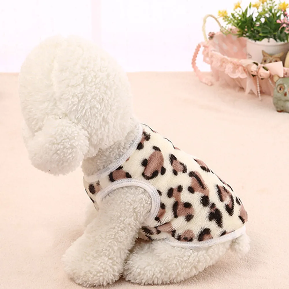 

Villus Dog Fashion Vest Pet Leopard Winter Clothes Clothing Cat Pet Pet clothes