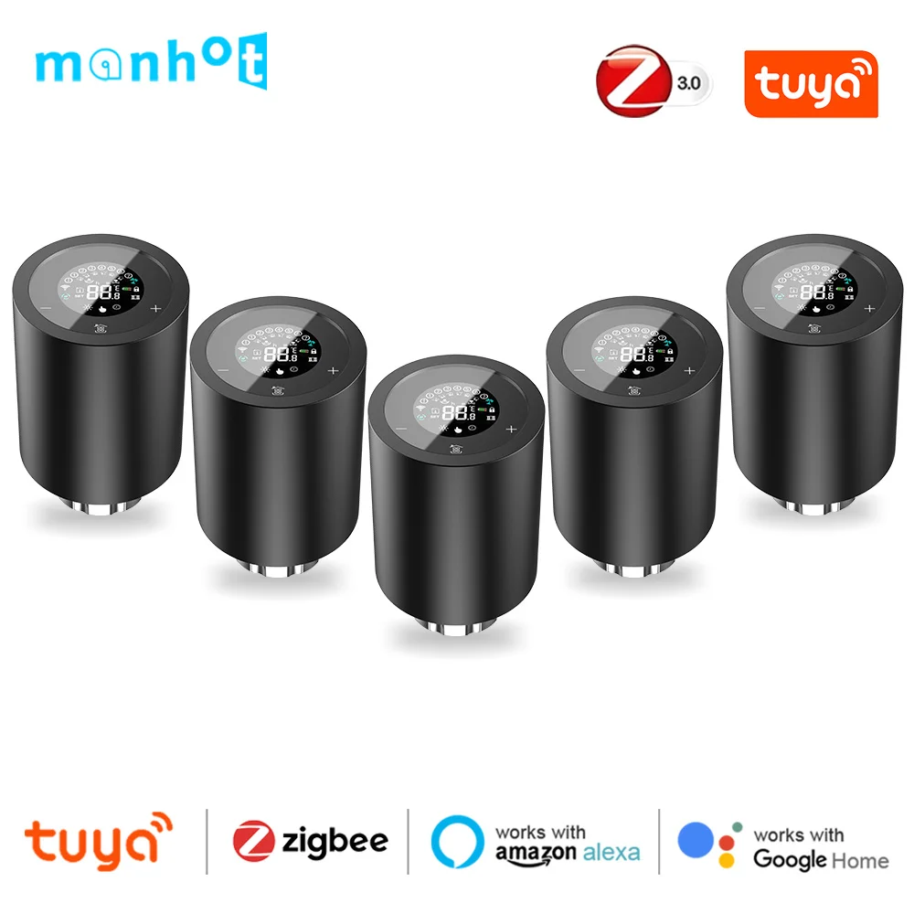 Умный Термостат ZigBee3.0 Tuya Клапан Радиатора Программируемый Отопления