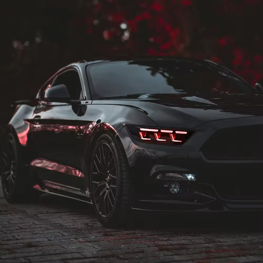 Светодиодные фары HOSI в сборе для Ford Mustang 2015-2017 RGB аксессуары Plug &amp Play передний