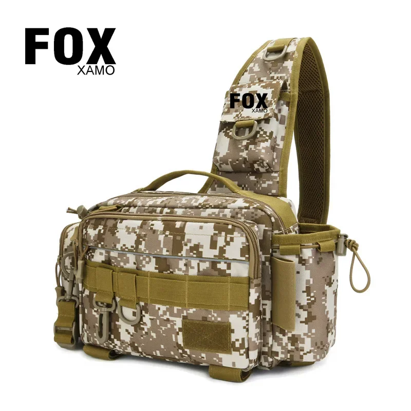 

Foxxamo Men Cycling Tackle Bags Single Shoulder Crossbody Bag Waist Pack Fish Lures Gear Utility Storage Lures Outdoor Bags