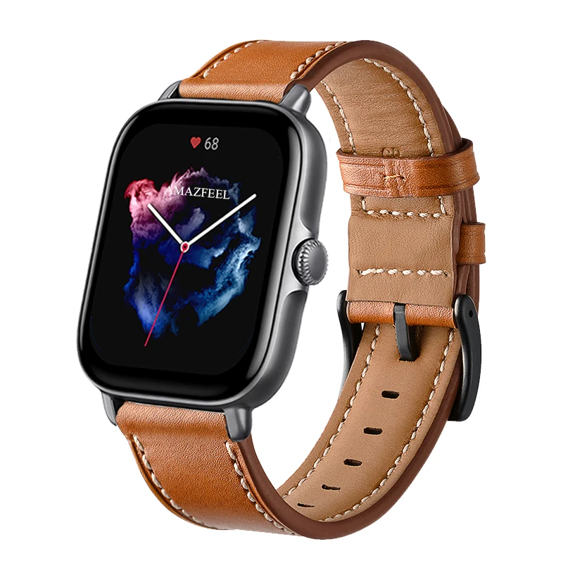 

Leather Strap For Amazfit GTS 3 Smart Watch Band Bracelet For Amazfit GTS 2 2e mini Wristband Amazfit Bip U Pro S Lite Watchband