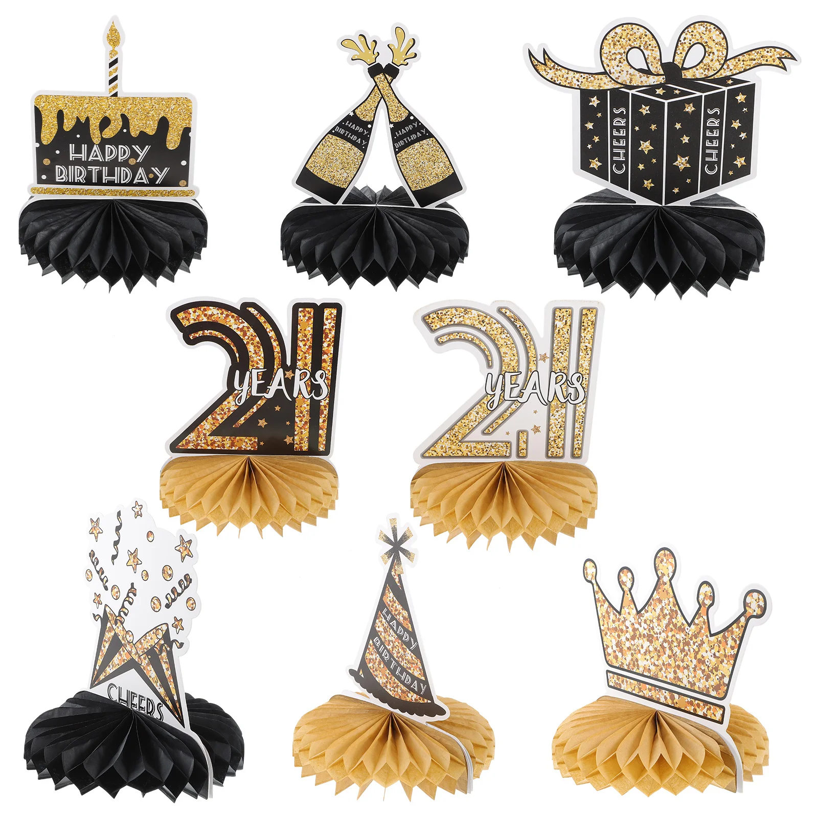 

8 Pcs Honeycomb Ball Decoration Happy Birthday Party Decorations Tables Centerpieces 18th Supplies Paper Baby