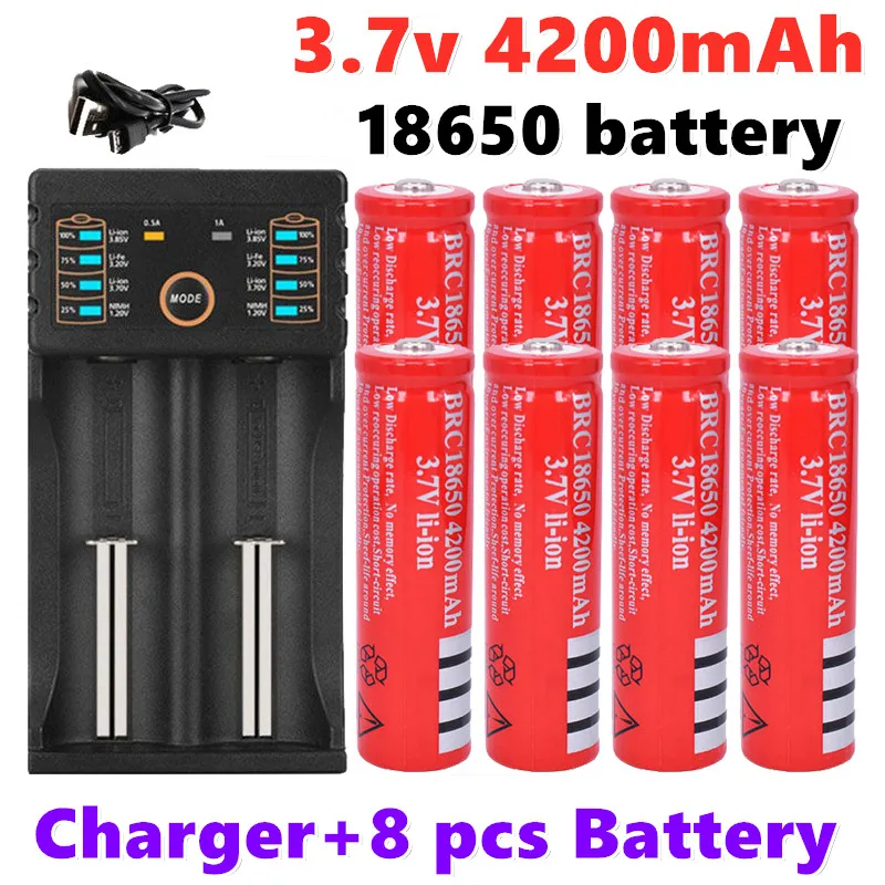 

2022 New Original 18650 battery 3.7V 4200mAh rechargeable liion battery for Led flashlight Torch batery litio battery+USBCharger