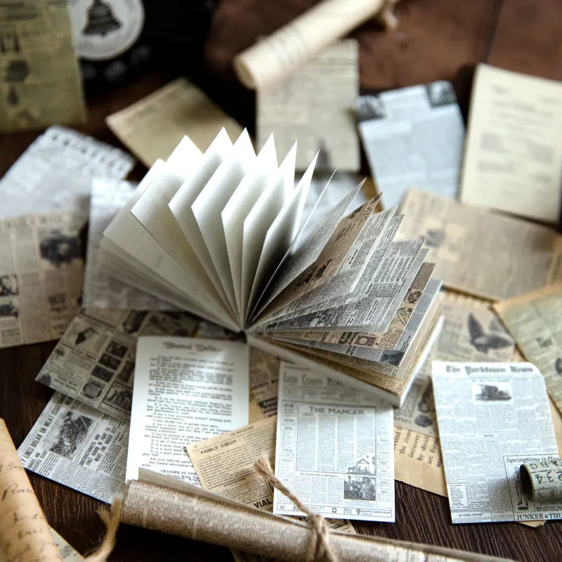 

80pcs/pack Vintage Material paper Book Scrapbooking Junk Journal Creative Stationery DIY Deco Stickers Stationery Supplies