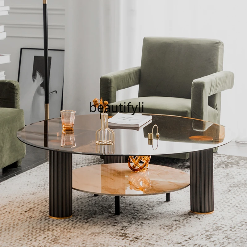 

LBX роскошный стеклянный журнальный столик простой домашний гостиная диван боковой столик для маленькой квартиры креативный современный ма...