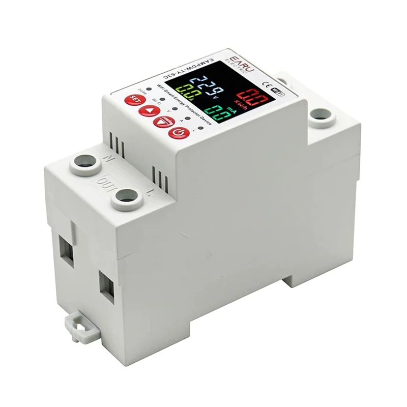 2P 63A TUYA APP Wi-Fi Smart Circuit Утечка на землю Защита от пониженного напряжения Реле