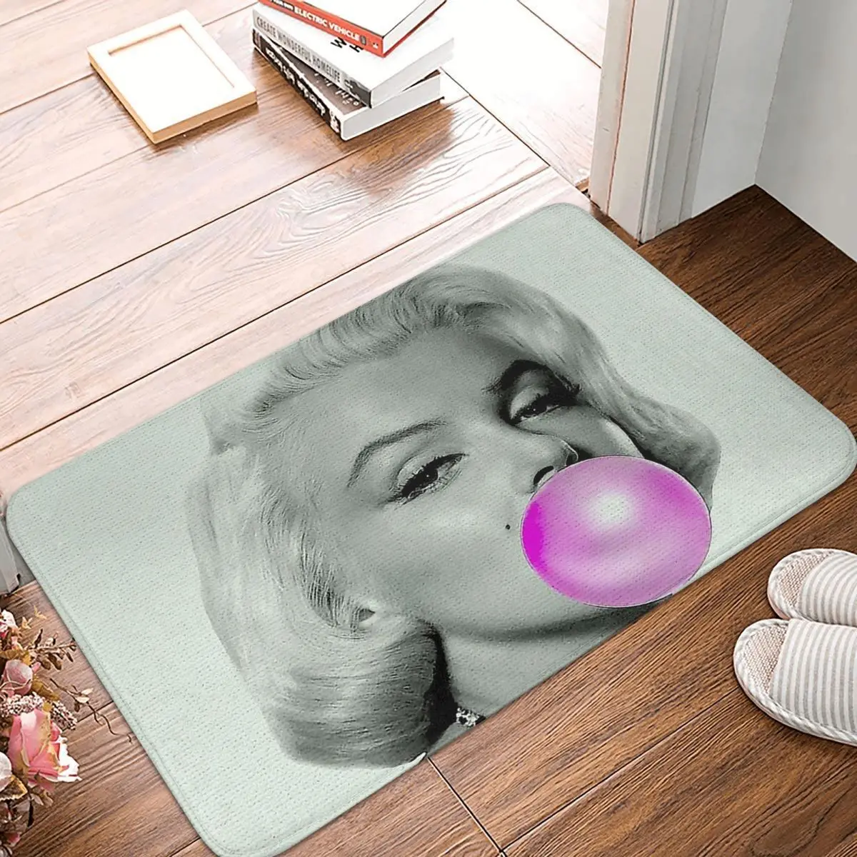 

Marilyn Monroe Sexy Goddess Bath Mat Bubble Blowing Romantic Print Doormat Kitchen Carpet Balcony Rug Home Decoration
