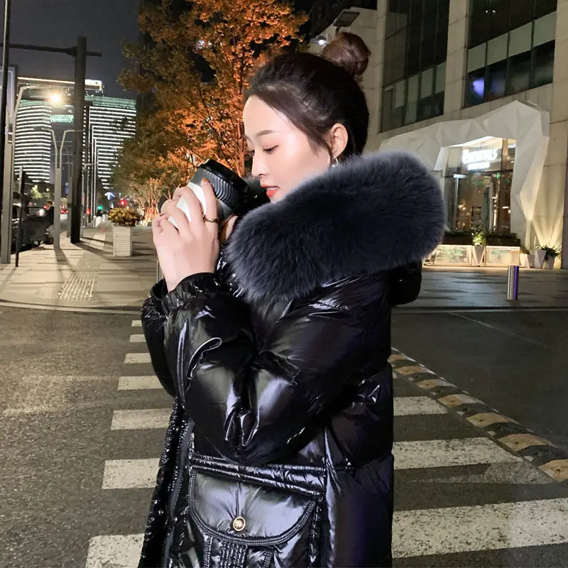 White Duck Down Winter Coat Down Coat Women 2022 New Style Short Big Fur Collar Fashionable Coat
