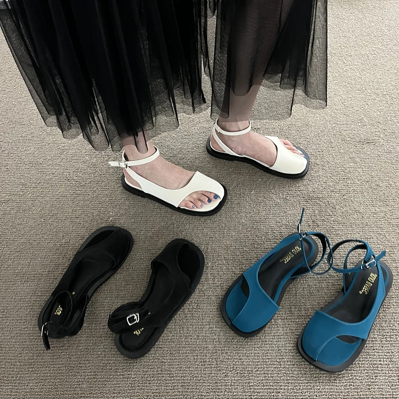 

Босоножки женские без каблука, без каблука, в стиле ретро