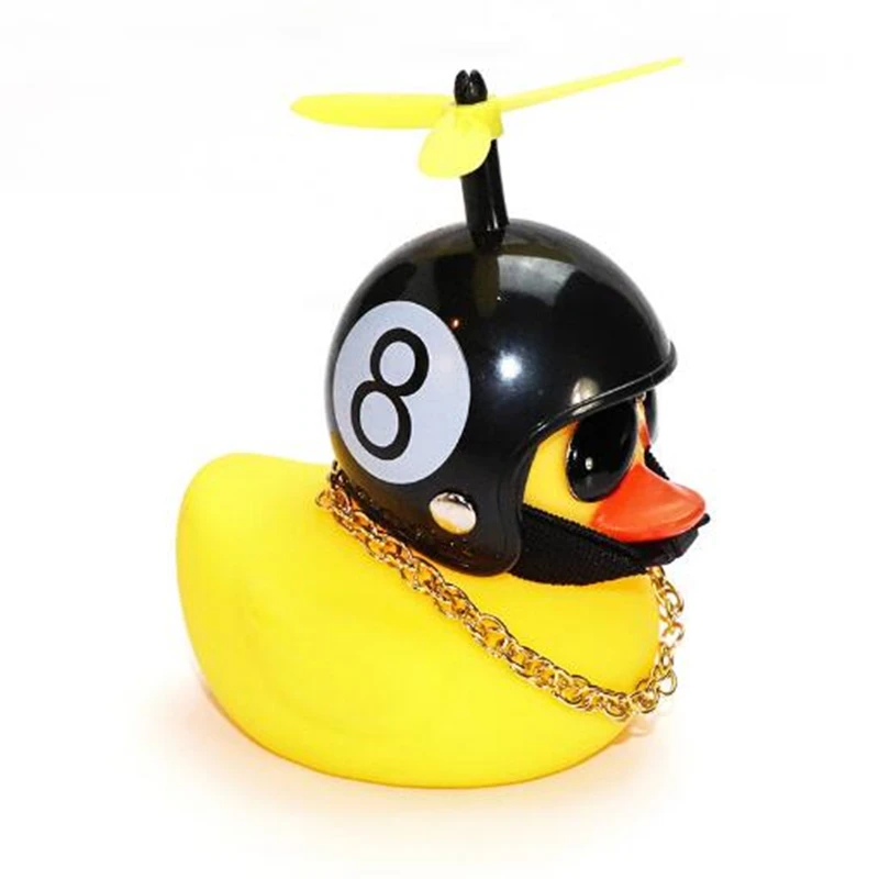 Baby Toys Rubber Duck Kids Toys Helmet Yellow Duck with Glue Propeller Baby Shark Toy Bath Toys Car Ornaments Room Decoration
