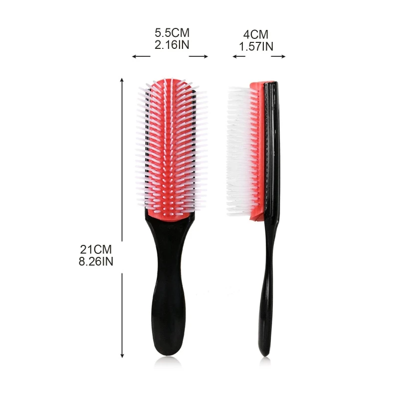 

9-Rows Detangling Hair Brush Detangler Hairbrush Scalp Massager Straight Curly Wet Hair Styling Comb
