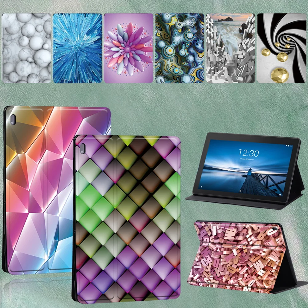 

Cover for Lenovo Tab M10 FHD Plus/Tab E10 10.1/Tab M7/M8/Tab M10 TB-X605F 10.1 Flip Stand PU Leather Tablet Protector Case