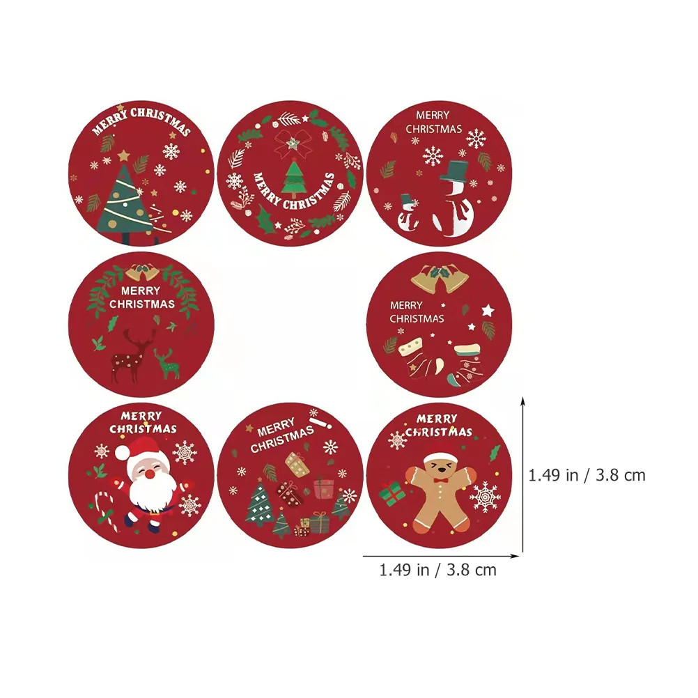 

3 Rolls of Decorative Sealing Sticker Wrapping Gift Box Packaging Label Roll Christmas Sticker