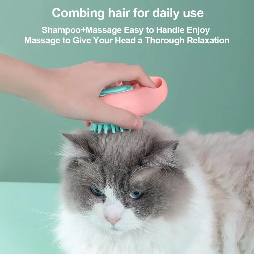 

Silicone Pet Bath Brush Massage Comb Cleaning Brush Hair Grooming Comb Pet Supplies For Dogs Cats 10.8 X 8.5 X 4.7cm Wholesale