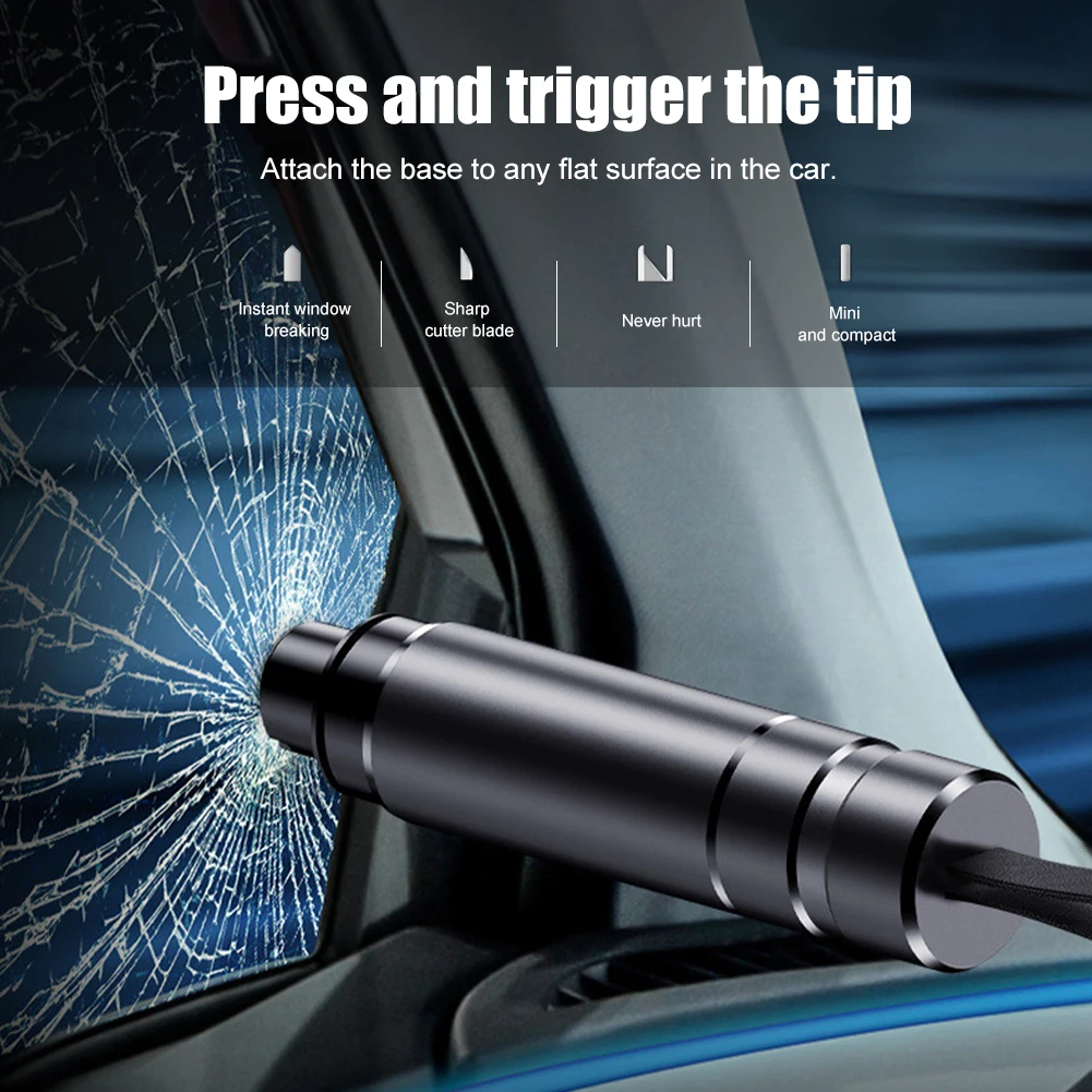 

Car Safety Hammer Auto Emergency Tungsten Steel Glass Window Breaker Seat Belt Cutter Life-Saving Escape Car Emergency Tool