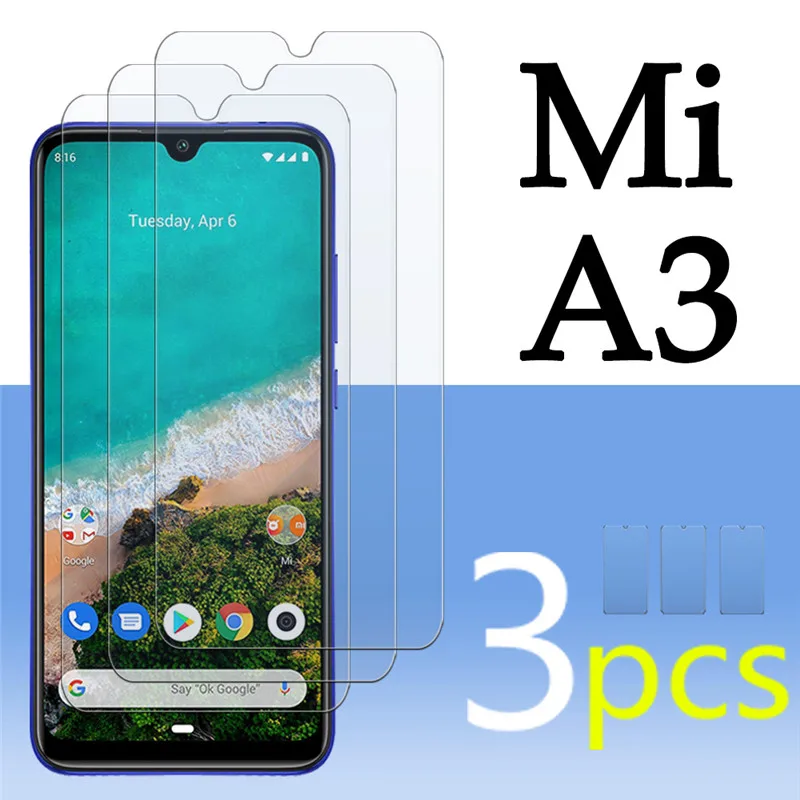 

3Pcs On For Xiaomi mi a3 a 3 Glass Mia3 3a Protective Film xiaomia3 mi3a Screen Protector xiomi xioami Sheet Tempered Glas 9H