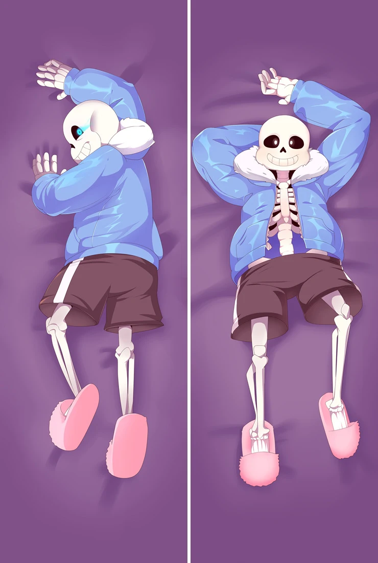 50x180cm Game Undertale Sans Cosplay Anime Skeleton Boy Otaku Hugging Body Bedding Pillow Case Cover