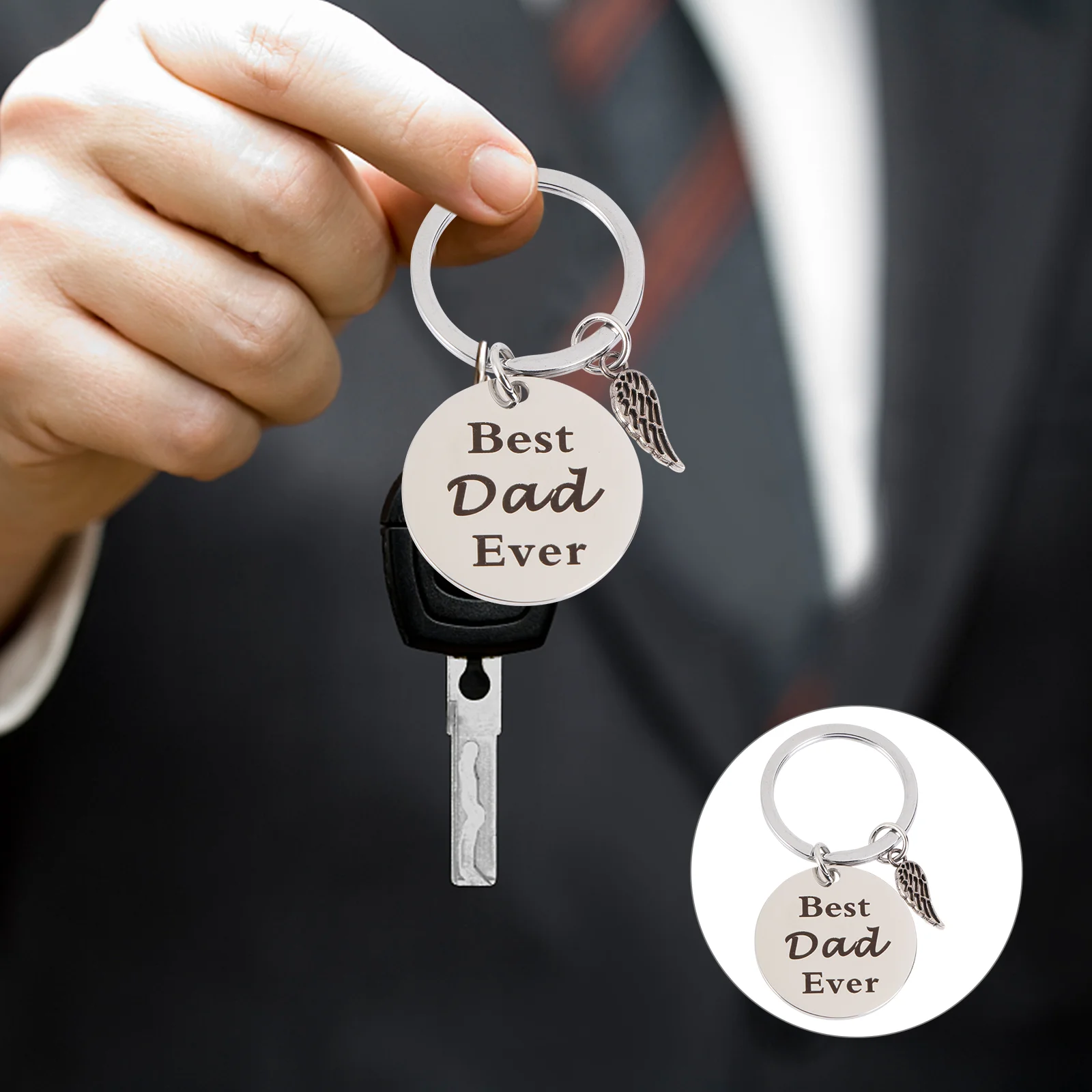 

2pcs Father's Day Keychain Bag Pendant Mother' Day Key Hanging Ornament