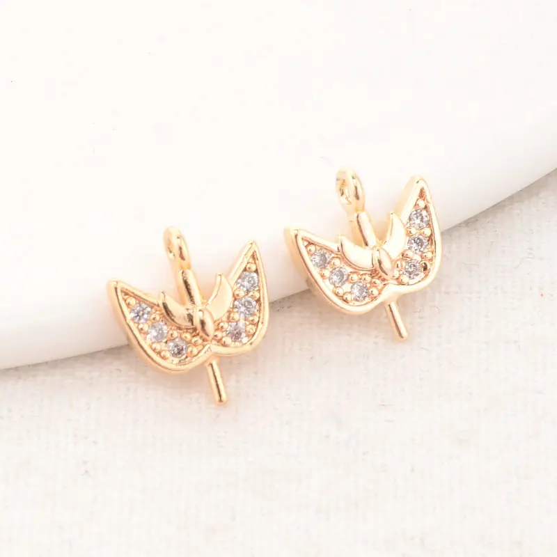 

Латунные бусины с покрытием под золото 14 к, 9 х11 мм, 6 шт.