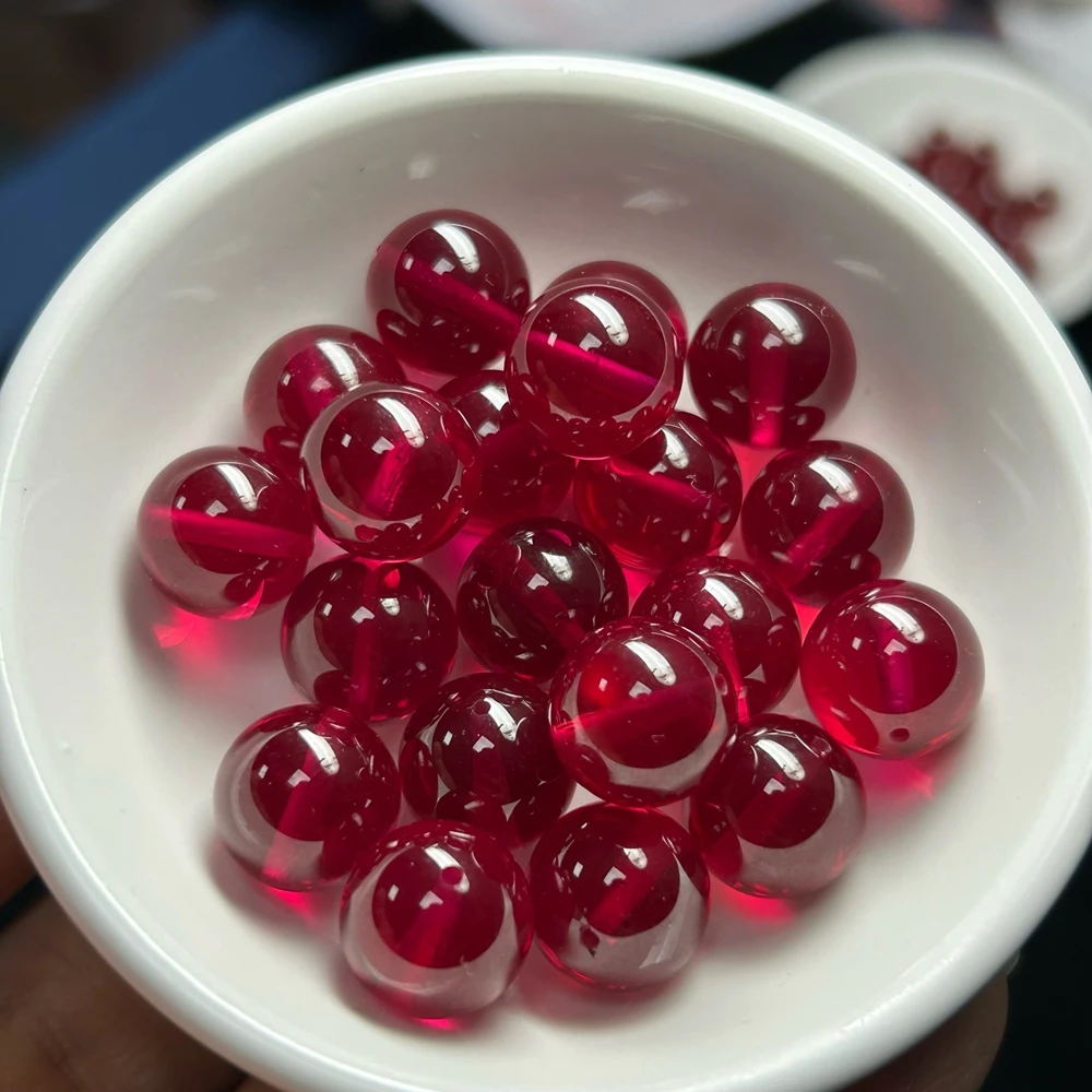 Круглая форма от 4 мм до 20 синтетический корунд белый сапфир красный рубин бусины